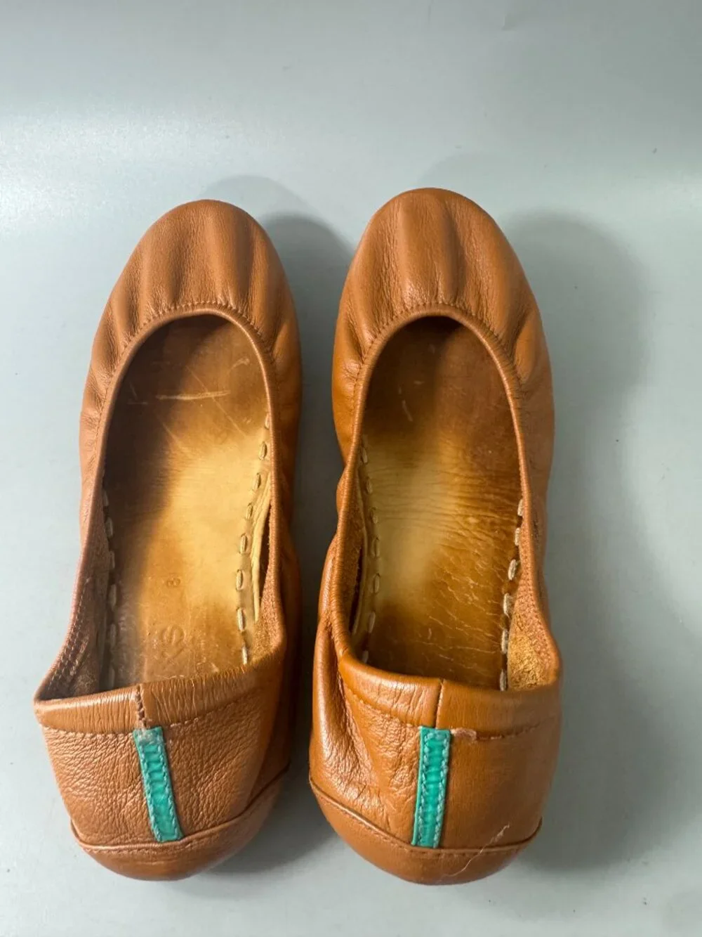 TIEKS THE BALLET FLAT IN CHESTNUT, SIZE 8